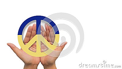 symbol for peace On the other hand, the idea of â€‹â€‹Ukraine being safe and healthy. Stock Photo
